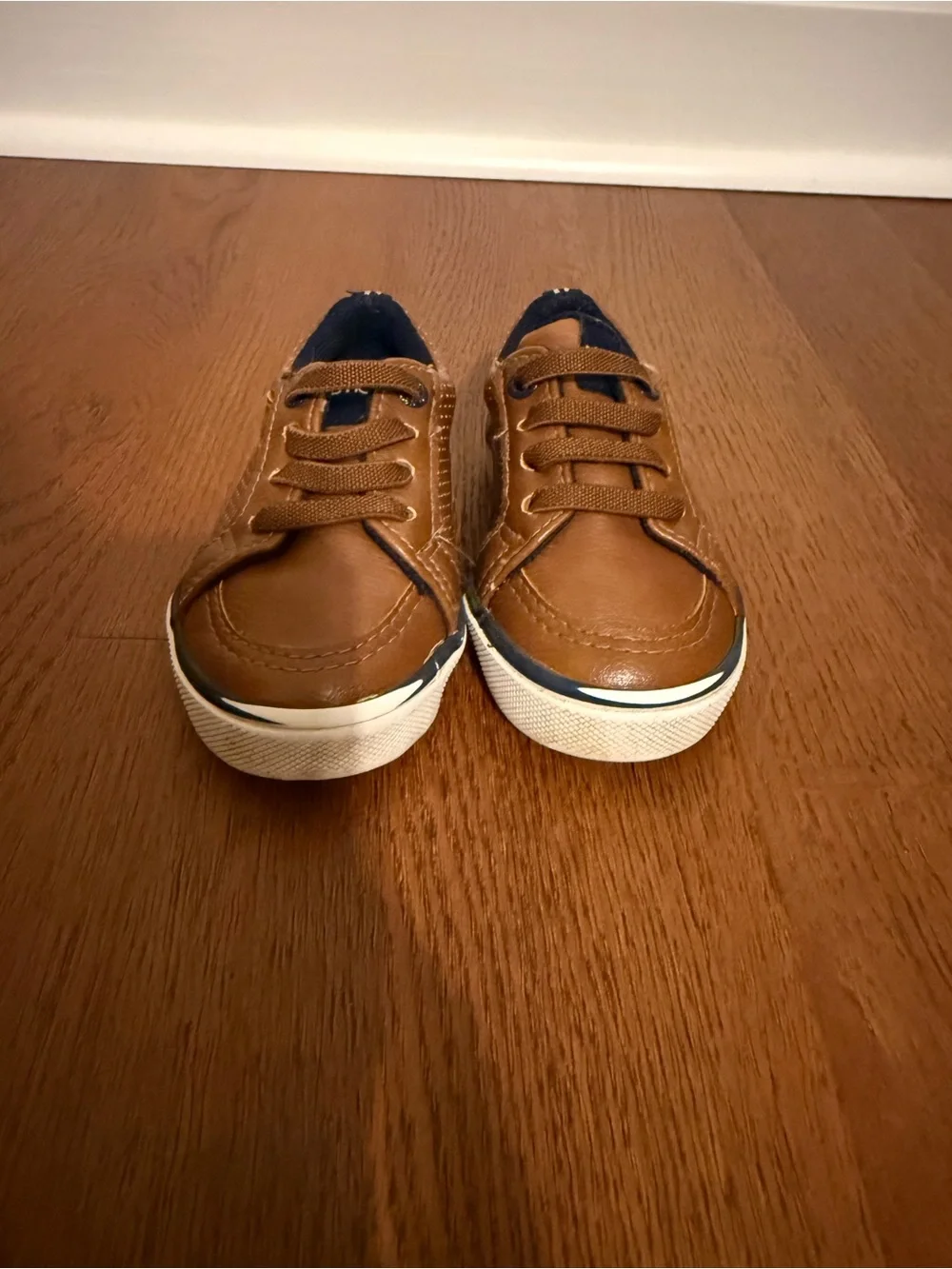 Nautica Toddler Boy Brown Faux Leather Slip On Sneakers Size 5
